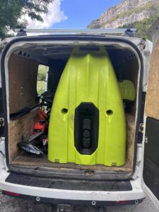 TRX260 rangé dans un utilitaire 